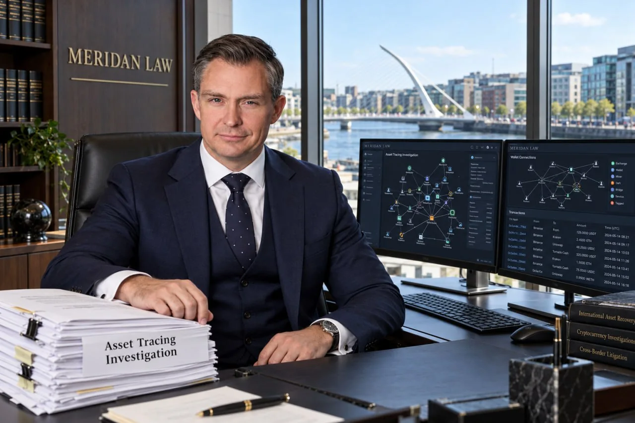 Tom Brown handles asset recovery cases in the Dublin office